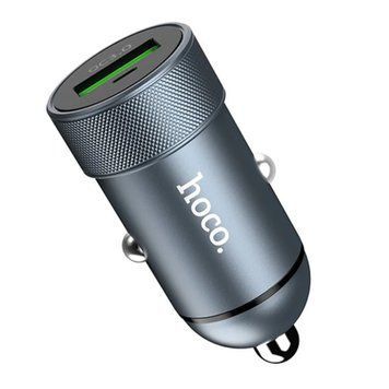 АЗП Hoco Z32 QC 3.0 (1USB) grey 21535 фото
