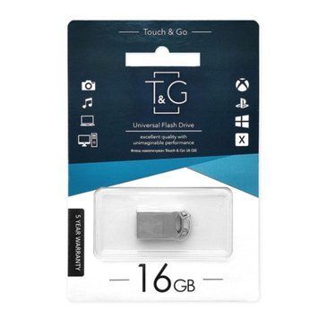 USB Flash 16 GB T&G 110 Metal Silver 22849 фото