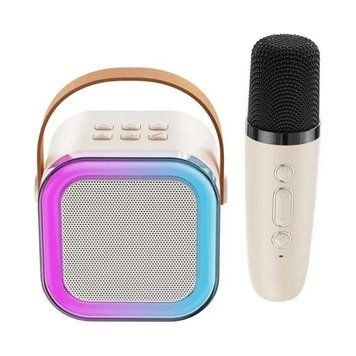 Колонка Bluetooth K12 2 мікрофони дитяче караоке beige 37681 фото
