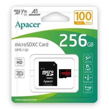 MicroSD 256GB Apacer UHS-I 100R Class10 + SD adapter 36352 фото