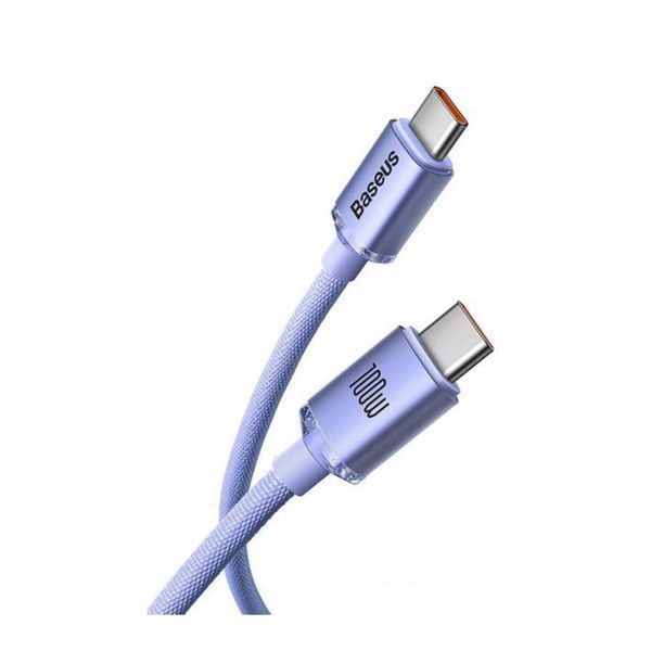 Кабель Baseus Crystal Shine Series Type-C to Type-C 100W (2m) purple 11045 фото