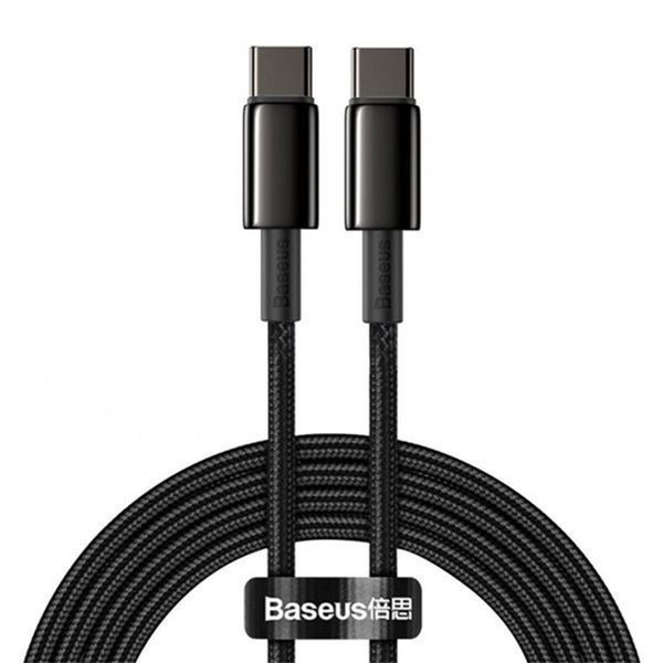 Кабель Baseus Tungsten Gold Type-C to Type-C 100W (2m) black 19507 фото