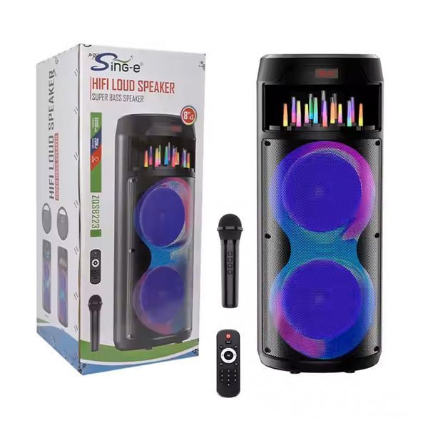 Колонка BIG Bluetooth Sing-e ZQS8222 з RGB-підсвічуванням + 1 мікрофон black 38915 фото