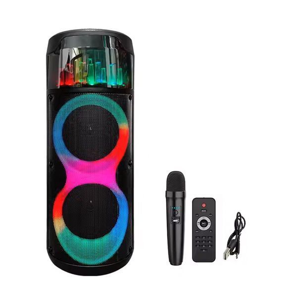 Колонка BIG Bluetooth Sing-e ZQS8222 з RGB-підсвічуванням + 1 мікрофон black 38915 фото