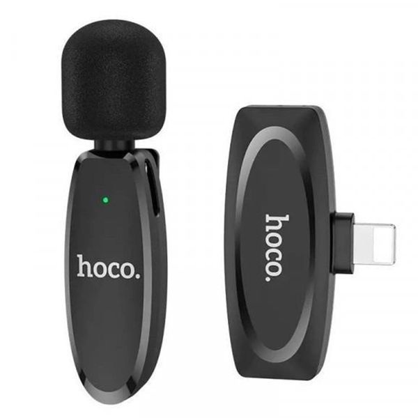 Мікрофон петличний bluetooth Hoco L15 Lightning black 33553 фото