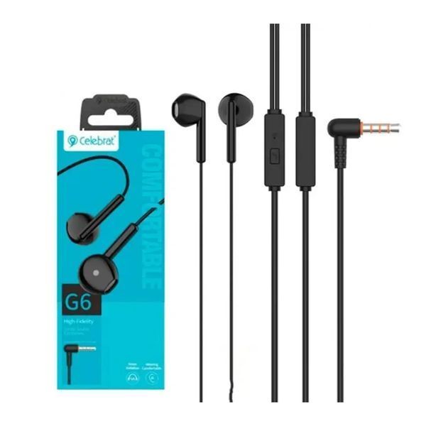 Навушники Celebrat G6 + мік black 32750 фото