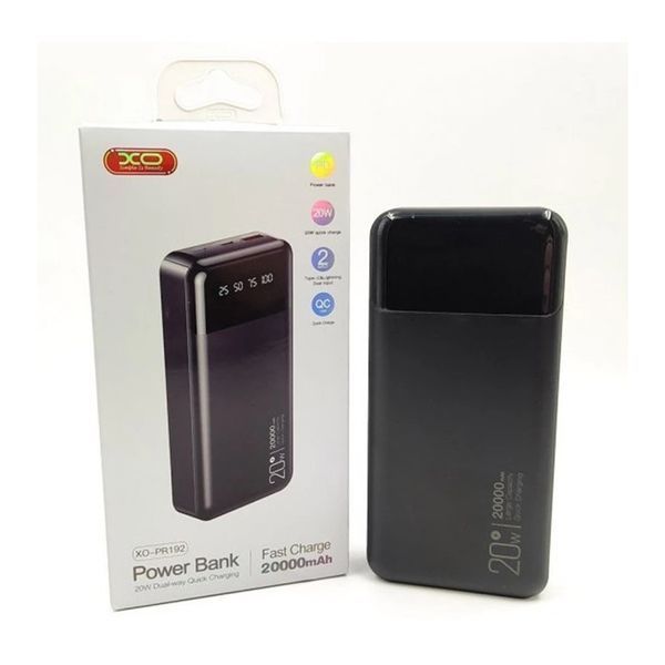 Power bank 20 000 mAh XO PR 192 PD 20W/QC18W 20W LED Display black 00129 фото