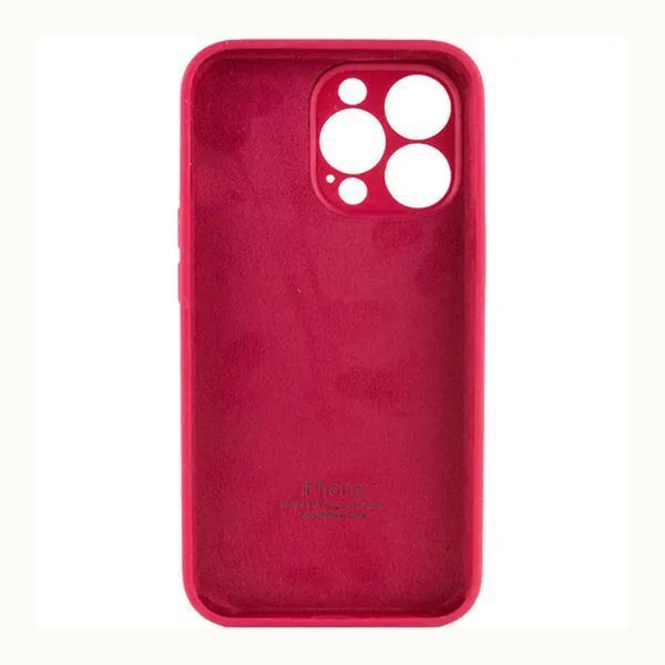 Silicone case Full camera iPhone 14 rose red 30448 фото