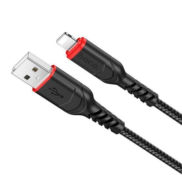 USB Cable Hoco Lightning X59 2.4A 1m black 26750 фото