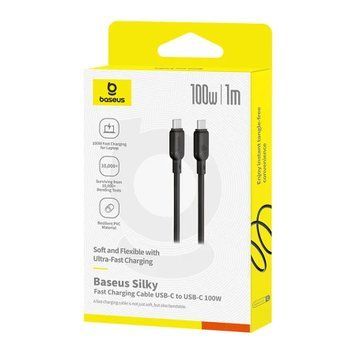 Cable Baseus Silky Series Fast Charging Type-C to Type-C 100W (1m) black 41472 фото