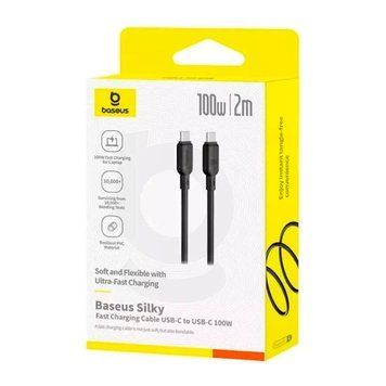 Cable Baseus Silky Series Fast Charging Type-C to Type-C 100W (2m) black 45569 фото