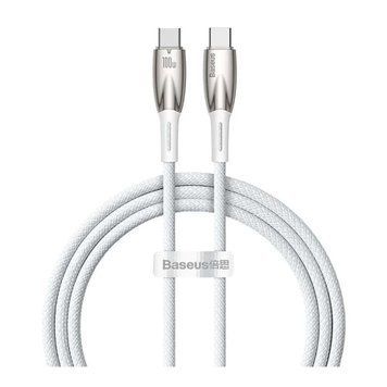 Кабель Baseus Glimmer Series Fast Charging Type-C to Type-C 100W (1m) white 18096 фото