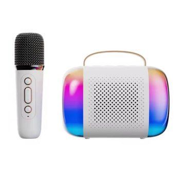 Колонка Bluetooth K21 1 мікрофон дитяче караоке milk white 39044 фото