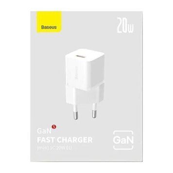 МЗП Baseus GaN5 Fast Charger 1C 20W white 36387 фото