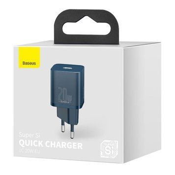 МЗП Baseus Super Silicone PD Charger 20W (1USB-C) blue 28570 фото