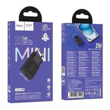МЗП Hoco N74 PD 25W/3A (1USB-C) black 43456 фото