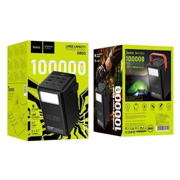 Power bank 100 000 mAh Hoco DB03 Endure 22.5W PD20W fully compatible PB/LED Lamp black 00883 фото