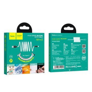 USB Cable Hoco Type-C X21 3A 2m white 21270 фото