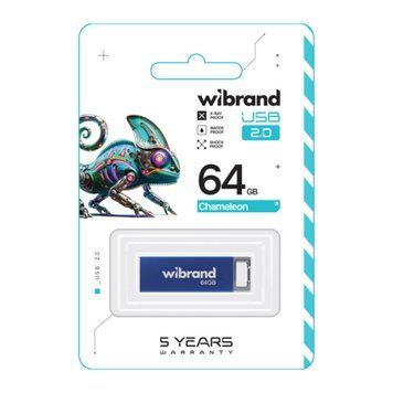 USB Flash 64 GB Wibrand Chameleon Blue 18464 фото