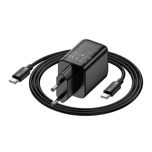 МЗП Hoco N54 PD 45W/  Gan (1USB-C) + cable Type-C to Lightning black 19817 фото