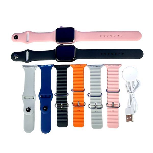 Смарт-годинник S10 Mini 41mm + 8 ремінців pink 39573 фото