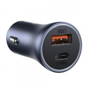 АЗП Baseus Golden Contactor Pro 40W USB + Type-C blue 26115 фото