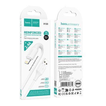 Cable Hoco Type-C to Lightning X120 PD 27W 1m white 44457 фото