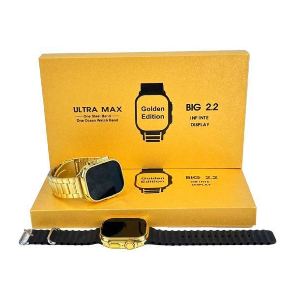 Смарт-годинник Ultra Max + 2 ремінця gold 39574 фото
