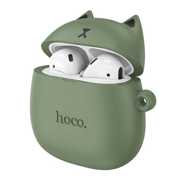 Навушники AirPods Hoco EW45 white + case cat camouflage 10766 фото