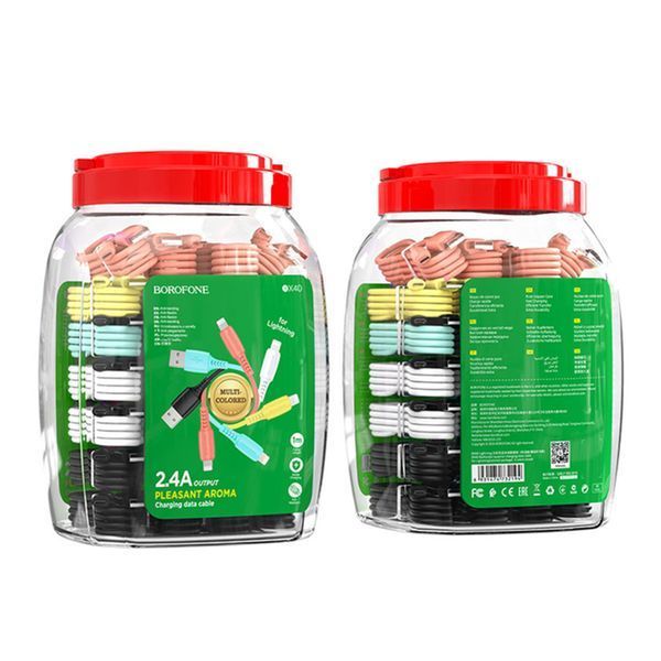 USB Cable Borofone BX 40 Lightning 30шт mix 36700 фото