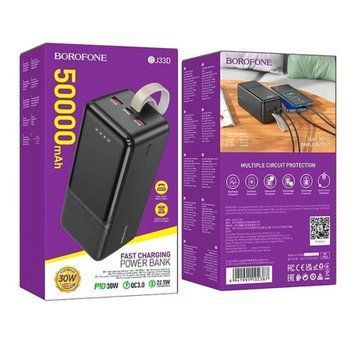 Power bank 50 000 mAh Borofone BJ33D 22.5W PD30W+QC3.0 black 35529 фото