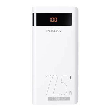 Power bank 30 000 mAh Romoss 30W PD20W+QC3.0 LED Display white UA 42682 фото