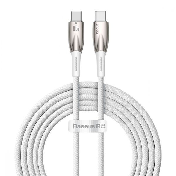 Cable Baseus Glimmer Series Fast Charging Type-C to Type-C 100W (2m) white 18116 фото