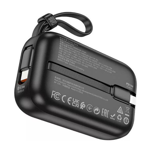 Power bank 10 000 mah Hoco Q20 22.5W+PD20W fully with digital display and cable Black 00072 фото