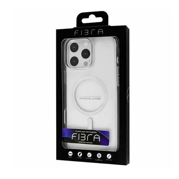 Силікон iPhone 14 Fibra Crystal with MagSafe clear 33009 фото