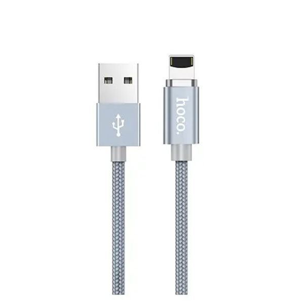 USB Cable Hoco Lightning U40А магніт 1m silver 20702 фото