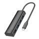 Type-C HUB Hoco HB41 4in1 (4 USB 2.0) black 35553 фото 1