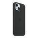 Silicone case iPhone 15 Pro with MagSafe black 33690 фото 2