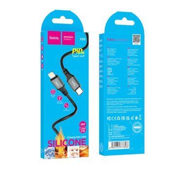 Cable Hoco Type-C to Lightning X86 20W/3A 1m black 39682 фото