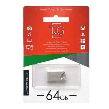 USB Flash 64 GB T&G 109 Metal Silver 23717 фото