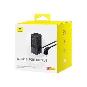 МЗП Baseus PowerCombo Tower Digital PowerStrip 3AC+2U+2C 35W with 1.5m Power 36358 фото