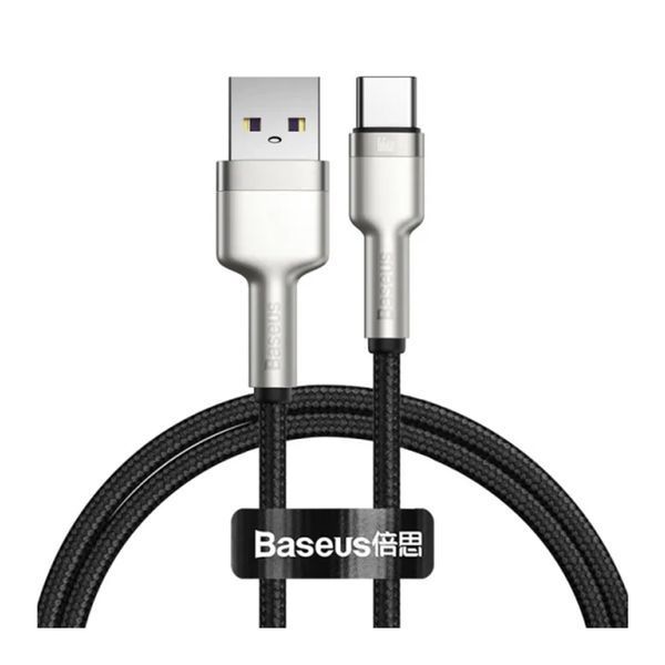 USB Cable Baseus Cafule Metal Data Type-C 66W (1m) black 02242 фото