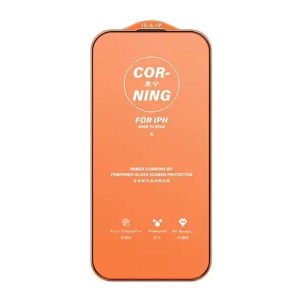 Скло Remax Corning HD GL-83 iPhone 15 Pro Max black 41187 фото