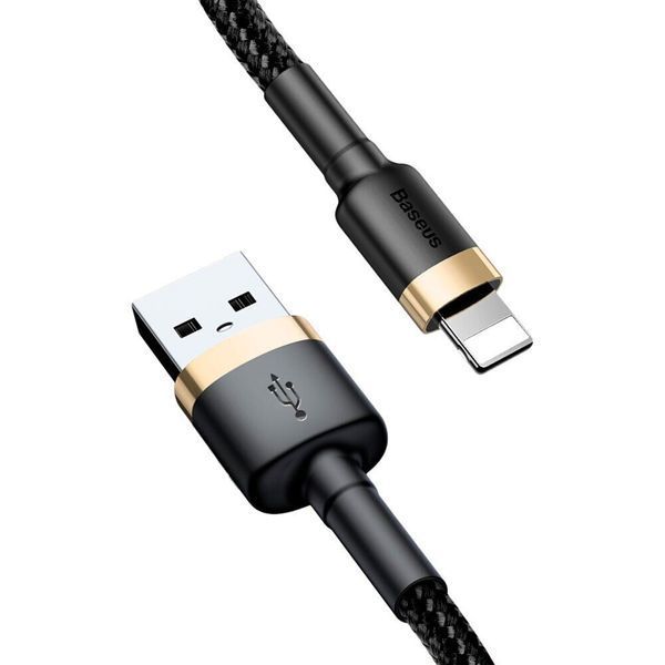 USB Cable Baseus Cafule Lightning 2A (3m) gold/black 42836 фото