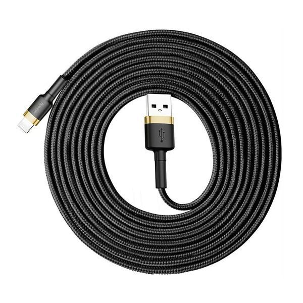 USB Cable Baseus Cafule Lightning 2A (3m) gold/black 42836 фото