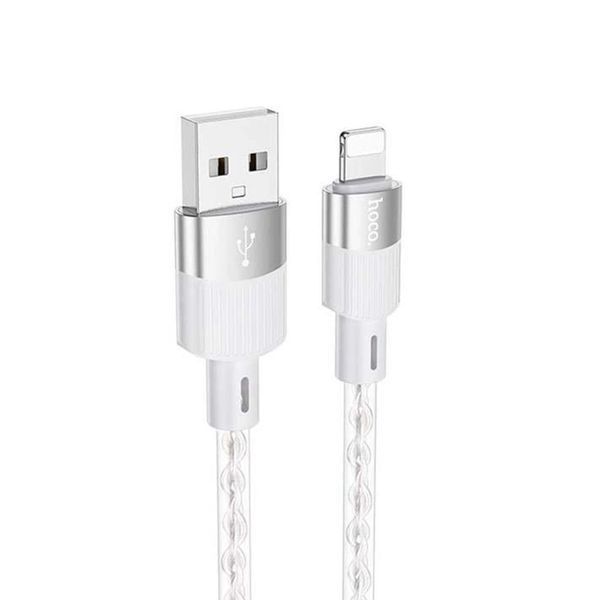 USB Cable Hoco Lightning X99 2.4A 1m silver 33298 фото