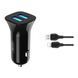 АЗП XO TZ10 12W/2.4A (2USB) + cable lightning black 10406 фото 3