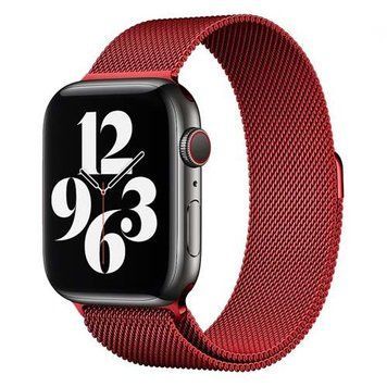 Ремінець Apple watch 42/44/45mm Milanese Loop red 25512 фото