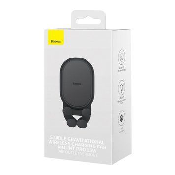 Автотримач з бездротовою зарядкою Baseus Stable Gravitational Car Mount Pro 15W 43016 фото