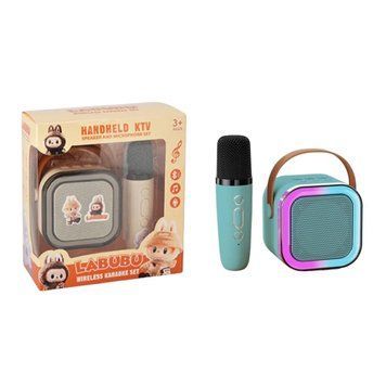 Колонка Bluetooth K12A 1 мікрофон дитяче караоке Labubu blue 44376 фото
